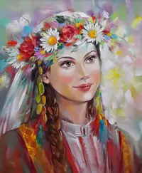 Set de pictat după numere MagicArt - Fată de primăvară (după originalul Miglenei Kirilova)