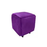 Taburet multifuncțional 5 în 1 din catifea-culoare mov