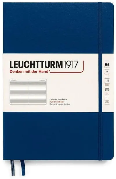 Caiet Leuchtturm1917 Composition - B5, albastru, liniat, copertă rigidă
