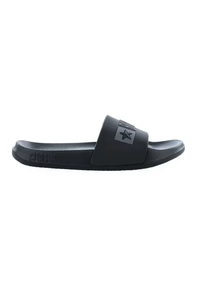 Papuci cu logo in relief - Negru stins