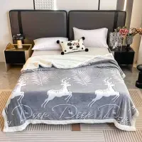 Patura CoCoLiNo cu blanita, 200x230cm, Jojo Home, Gri, Cerbi