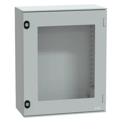 Carcasa montare perete poliester monobloc IP66 H530xW430xD200mm usa cu geam
