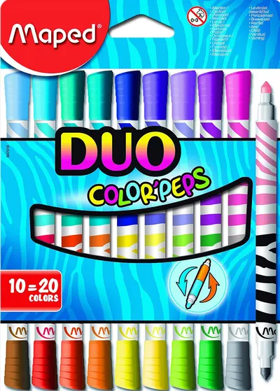 Set carioci cu 2 varfuri Maped Color Peps Duo - 10 bucati
