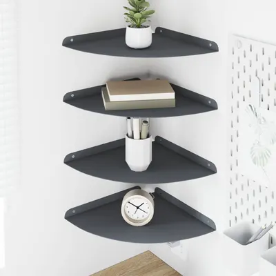 vidaXL Raft Suspendat pentru Colț 4 buc. Antracit 30 x 30 x 2 cm