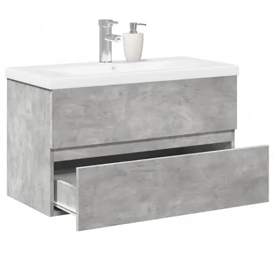 Gossi set mobilier de baie, 2 piese, gri beton, lemn compozit
