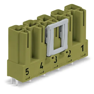 Plug for PCBs; straight; 5-pole; Cod. B; light green