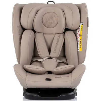 Scaun auto pentru copii Chipolino Techno iGrow Latte, I-Size, 40-150 cm, cu sistem Isofix si sezut rotativ