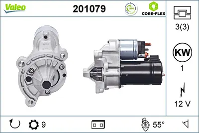 Electromotor (12v, 1kw) Potrivit Citroen Berlingo, Bx, Evasion, Jumper I, Jumpy Ii, Visa, Xantia, Xm, Xsara, Zx; Fiat Ducato, Ulysse; Lancia Zeta; Peugeot 205 I, 205 Ii 1.6-2.0d 10.82-12.18