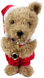 Ursuleț de pluș care dansează și cântă Raya Toys - De Crăciun, 41 cm, maro