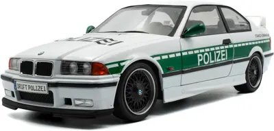 Model de colecționar SOLIDO Modern: Mașini -BMW E36 M3 Coupe SOLIDO Works Drift Police (White) (1991)