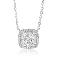 Lant cu pandantiv din aur alb cu diamante de 0.5ct
