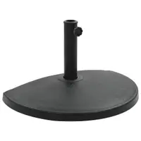 Gossi suport umbrela de soare, negru, 15 kg, polirasina, semi-rotund