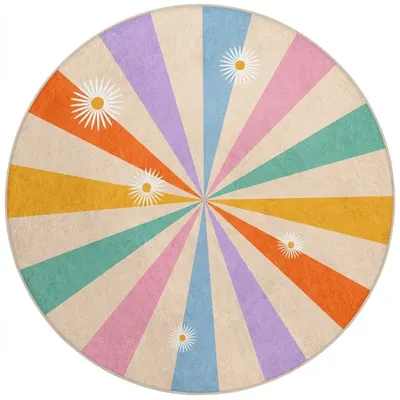 Covor pentru copii lavabil ø150 cm Rainbow Daisy – Mila Home