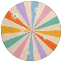 Covor pentru copii lavabil ø120 cm Rainbow Daisy – Mila Home