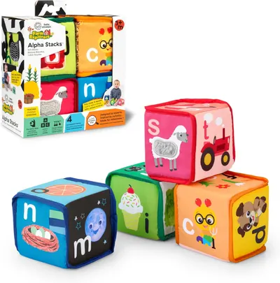 Cuburi moi Baby Einstein - Alpha Stacks, 4 buc, cu litere