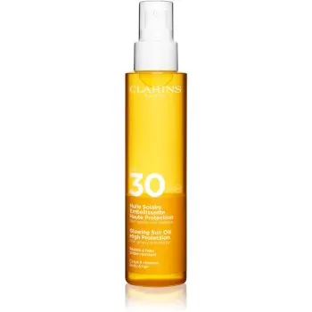 Clarins Sun Care Glowing Oil ulei uscat pentru par si corp SPF 30