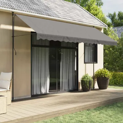 vidaXL Copertină retractabilă, antracit, 400x150 cm, textil și oțel