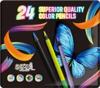 Creioane colorate S. Cool - 24 de culori, în cutie metalică