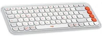 Tastatură Logitech - POP Icon, fără fir, Off White & Orange
