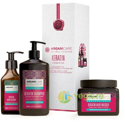 Set Trio pentru Regenerarea si Fortifierea Parului cu Cheratina 400ml + 500ml + 100ml