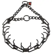 Zgarda otel inoxidabil negru pentru dresaj Hermann Sprenger - 58 cm