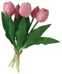 Buchet decorativ Morello - Senzație delicată, lalele, 5 bucăți, roz