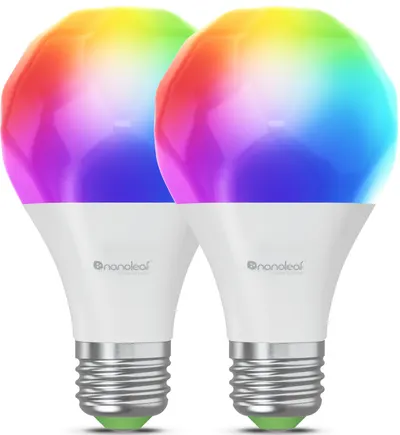 Becuri inteligente Nanoleaf - Matter, 9W, E27, A19, dimmer, 2 buc