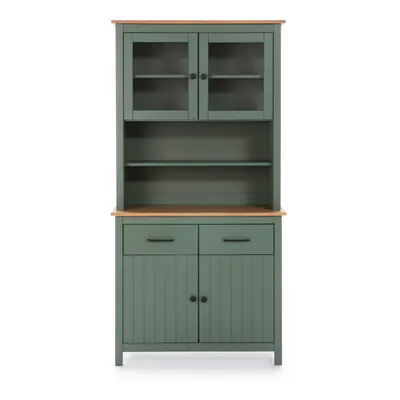 Vitrină verde din lemn de pin 90x180 cm Miranda – Marckeric