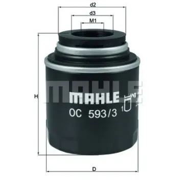 Filtru ulei MAHLE ORIGINAL OC 593 3