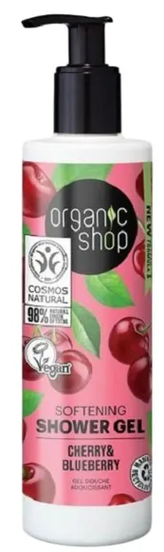Organic Shop Gel de duș emolient Cherry & Blueberry, 280 ml