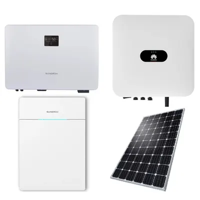 Pachet sistem fotovoltaic hibrid complet Huawei 5kW invertor baterie 5kWh si 10 panouri monocristaline 495W