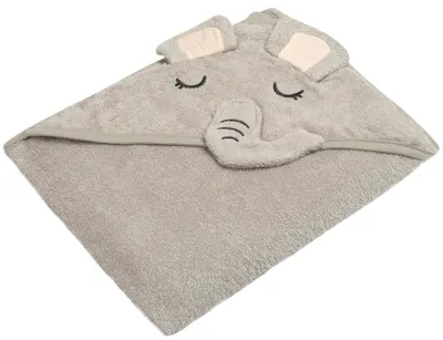 Prosop cu glugă Sensillo - Elefant, 100 х 100 cm, gri