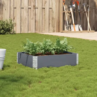 Gossi jardiniera de gradina, gri, 80x60 cm, lemn masiv pin