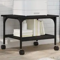 vidaXL Suport imprimantă 2 niveluri negru 50x40x38 cm lemn prelucrat