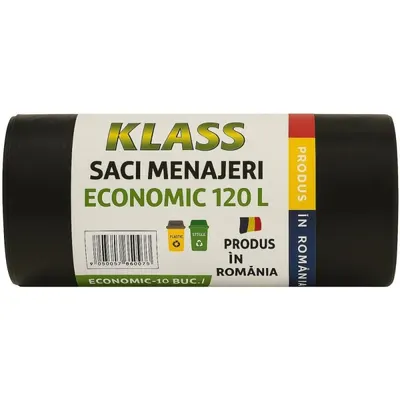 Saci Menajeri Klass, 120 l, Negru Intens, 10 Bucati