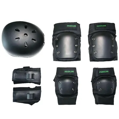 Set complet de protectie casca, genunchere si cotiere Inokim