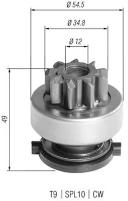 Bendix electromotor TOYOTA COROLLA VERSO 2.0D intre 2004-2009