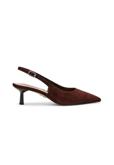 Pantofi slingback de piele intoarsa Korra - Maro