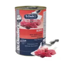 DR. CLAUDER'S Selected Meat, XS-XL, Vită conservă hrană umedă fără cereale câini, (în suc propriu), 400g