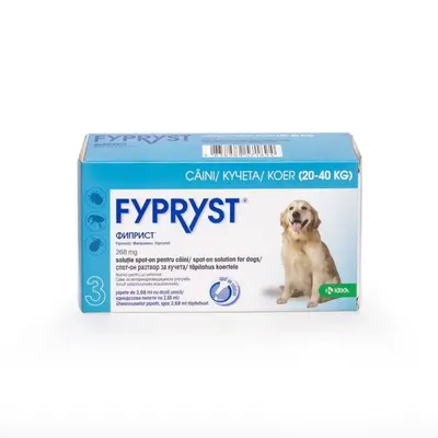 Fypryst Dog L 268 mg, pipete antiparazitare caini talie mare (20 - 40 kg), 3 buc