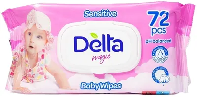 Șervețele umede pentru bebeluși Delta Magic - 72 buc, roz