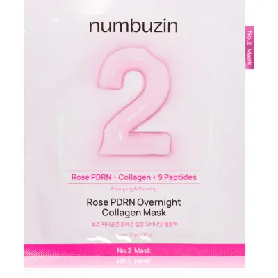 Numbuzin No. 2 Rose PDRN OverNight Collagen Mask mască hrănitoare profundă pentru noapte 4 buc