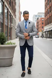 Sacou barbati slim fit gri 1031 18-3.2