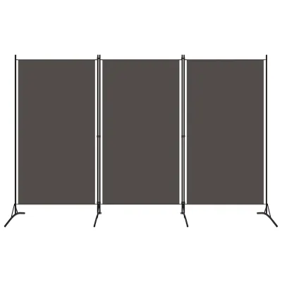 vidaXL Paravan de cameră cu 3 panouri, antracit, 260 x 180 cm, textil