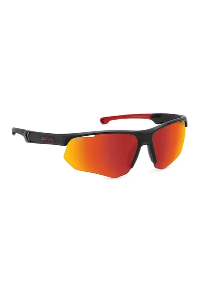 Ochelari de soare wrap cu lentile oglinda - Negru carbon