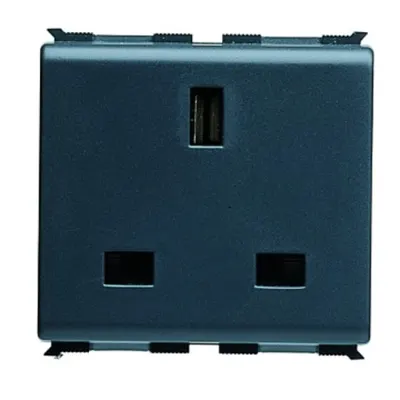 Priza standard englez250V ac - 2P+E 13A - 2 module - PLAYBUS