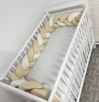 Aparatoare impletita in 3 din bumbac, lungime 240 cm Bej