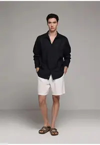 Camasa barbati albastru ocean - bumbac - marimea