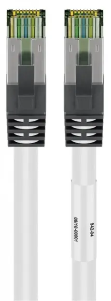 Cablu de retea RJ45 S/FTP CAT 8.1 cu mufe CAT 6A 10m Alb, Goobay G55129