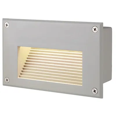 Spot incastrat, BRICK DOWNUNDER Wall lights, grey outdoor recessed wall light, LED, 3000K, IP54, rectangular, silver-grey